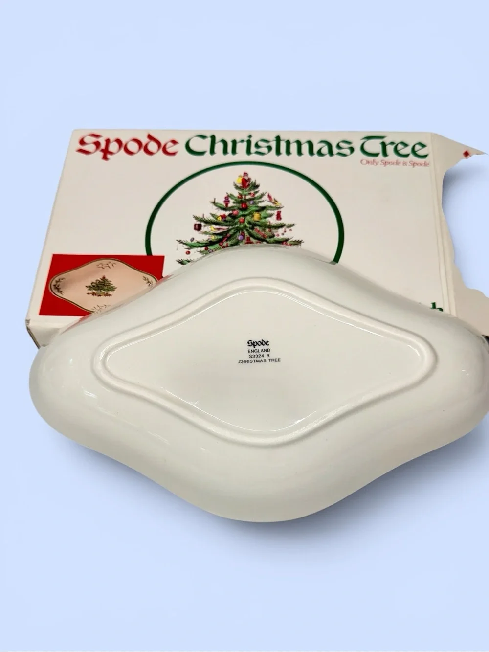 Spode Christmas Tree Pickle Dish Serving Tray S3324 R Made in England Original